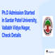 Ph.D Admission Started in Sardar Patel University, Vallabh Vidya Nagar, Check Details